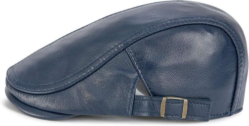 VOBOOM Men Women Adjustable Genuine Leather Ivy Cap Newsboy Hat - Image 4